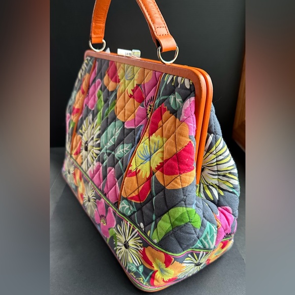Vera Bradley BARBARA FRAME BAG Jazzy Blooms Multicolored Flowers Retired Print - Picture 11 of 12